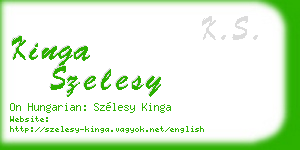 kinga szelesy business card